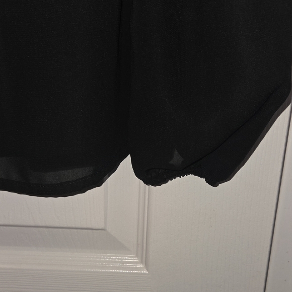 George Elegant Black Ruffle Top - Picture 4 of 6